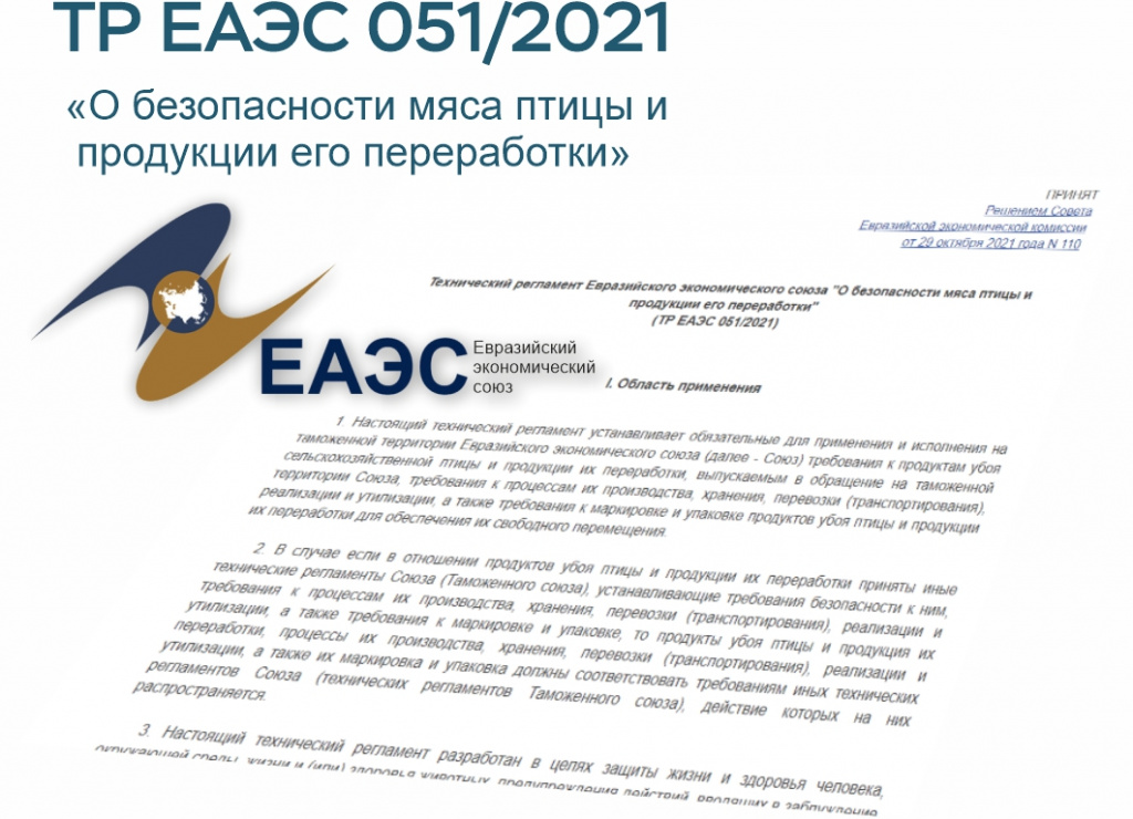 Изменения в ТР ЕАЭС 051/2021 для мяса птицы